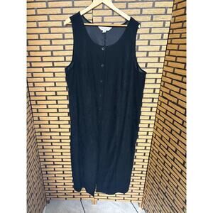Casual Corner Annex Black‎ Button Front Suede Dress Size 2X